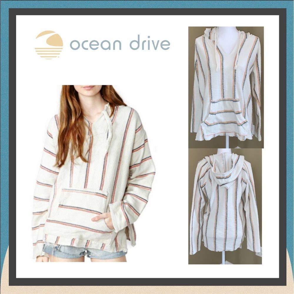 NWT Ocean Drive Baja Surfer Woven Hoodie Size S